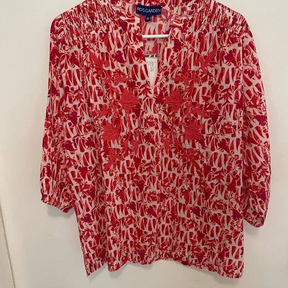 Red Floral Women's Top